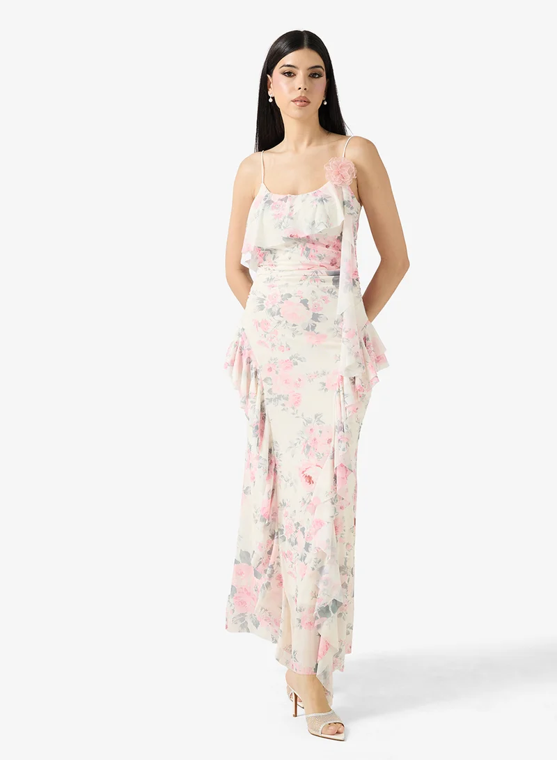ELLA  Floral Dress With Ruffles for Women | Best Price UAE